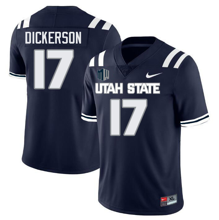 Utah State Aggies #17 Avante Dickerson College Football Jerseys Stitched Sale-Navy